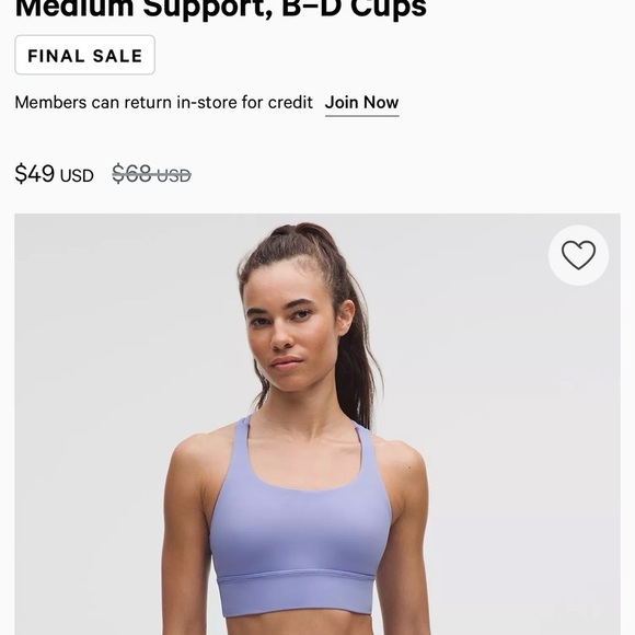 lululemon athletica Other - Lululemon Athletica Medium Support Sports Bra - Light Purple